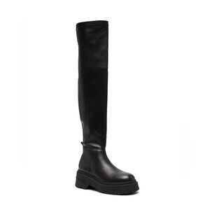 Tommy Jeans round-toe leather boots above-knee length